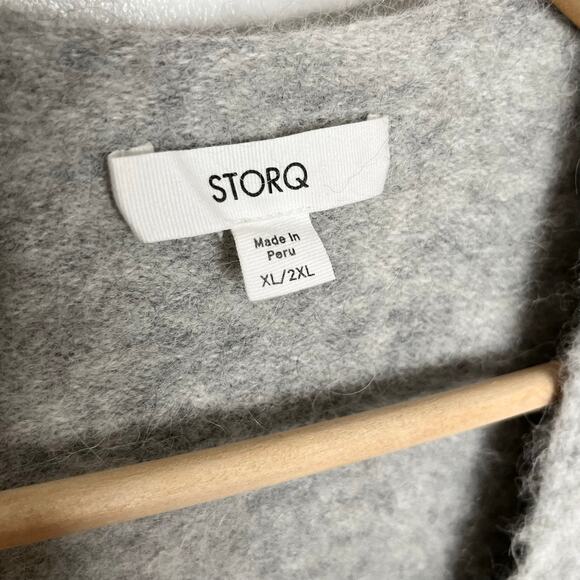 STORQ Mama + BB Nursing Cardigan Gray XL/2XL Alpaca Blend Cozy Sweater Pockets - Picture 3 of 7